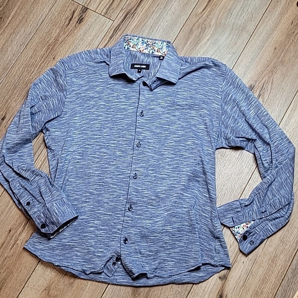 3/$20🎉Jared Lang Men’s Blue Long Sleeve Button Up Shirt Size Medium Lightweight